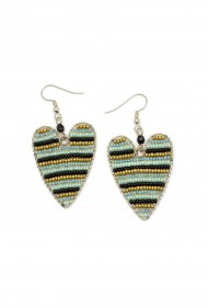 Beaded Heart Earrings
